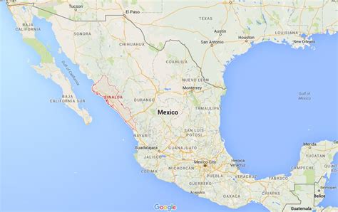 where is sinaloa mexico on the map